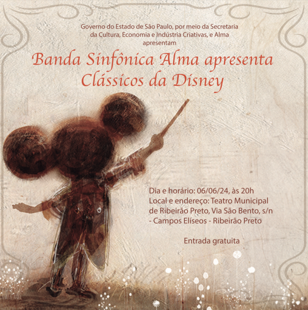 Com clássicos da Disney, Banda Sinfônica da Alma apresenta concerto no Teatro Municipal