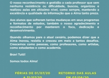 Comunicado da Academia Livre de Música e Artes - Alma